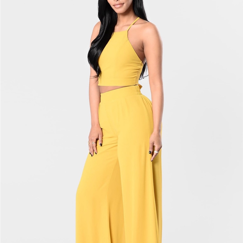 Fashion Nova Mustard Yellow Jumpsuit